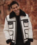 “Men’s white leather jacket streetwear outfit 2025 fashion trend”