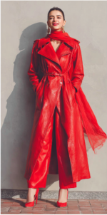 Rihanna Red Trench Coat