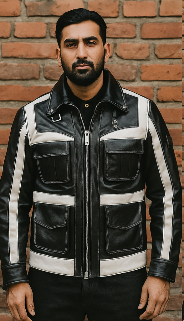 Black and White Bomber Jacket