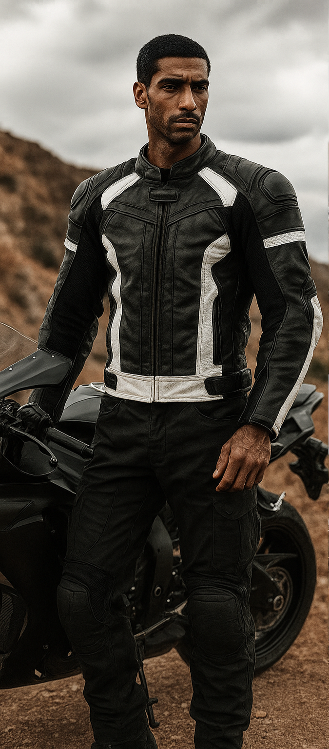 bw moto Black and White Motorcycle Jacket