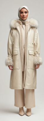 Reversible Rabbit Fur Leather Coat