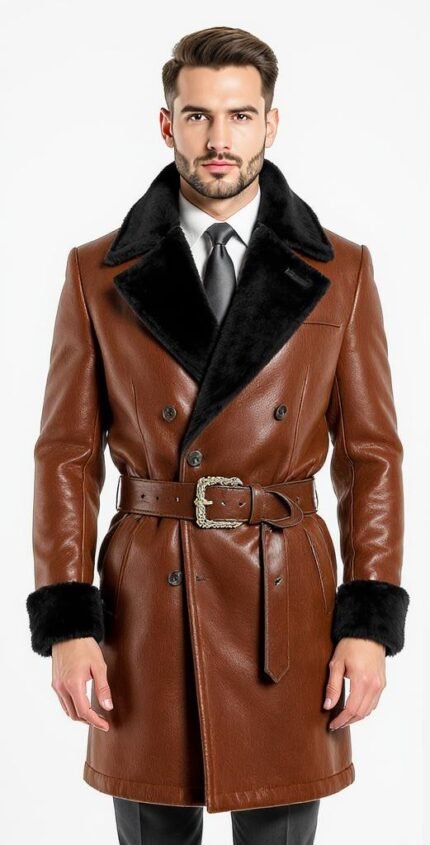 calfskin hair leather coat