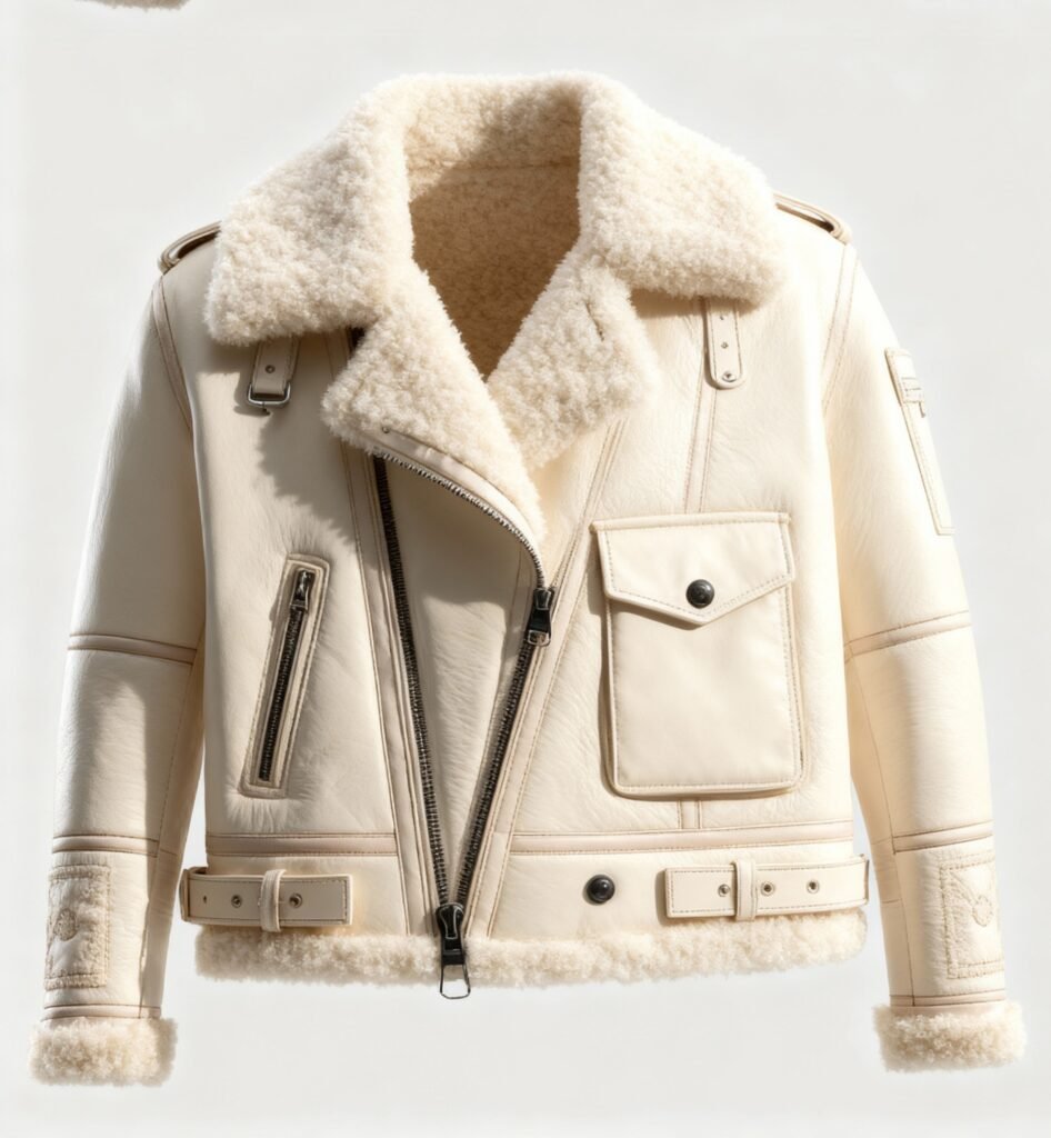 Men’s White Leather Jacket