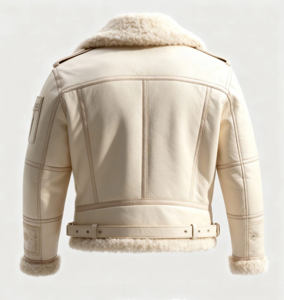 Men’s White Leather Jacket