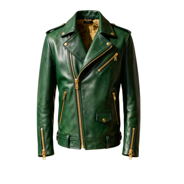 Mens Olive Green Leather Jacket