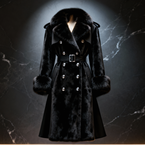 Womens Leather Coat with Fur