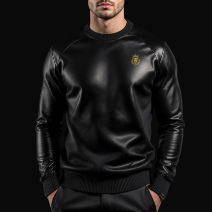 Luxury Leather Cashmere Sweater