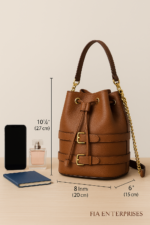 Brown Leather Bucket Bag