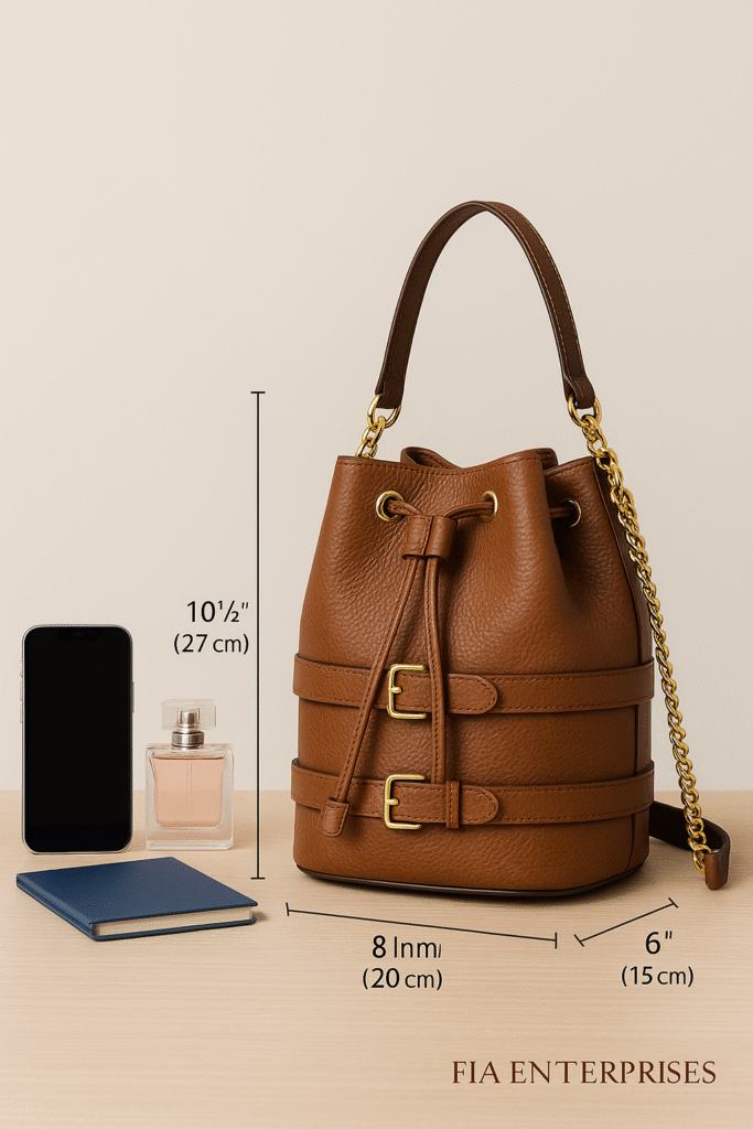 Brown Leather Bucket Bag