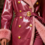 Pink Italian Leather Coat