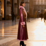 Pink Italian Leather Coat
