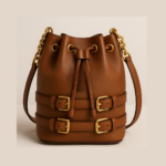 Brown Leather Bucket Bag