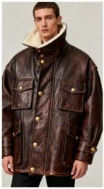 Mens Oversized Lambskin Shearling Jacket