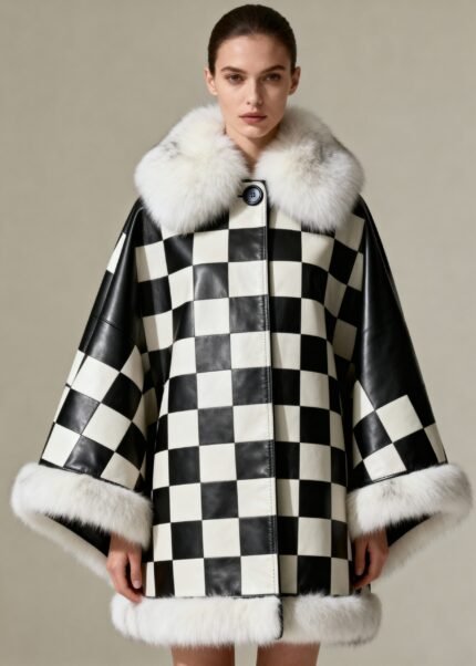 Italian Calfskin Checkered Cape