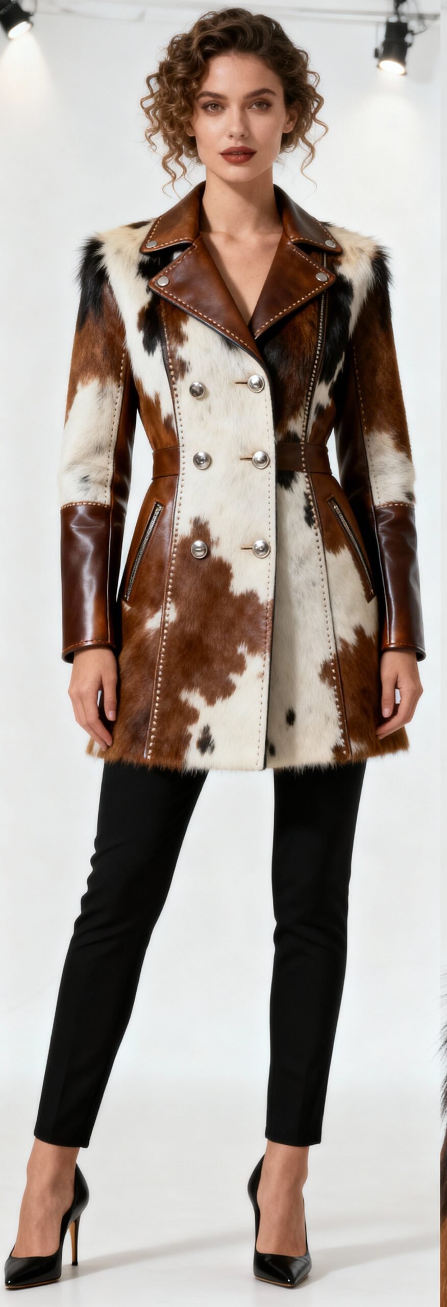 HAIR ON1 hair-on cowhide leather jacket for women
