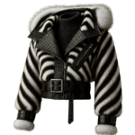 Mens Zebra Print Leather Jacket