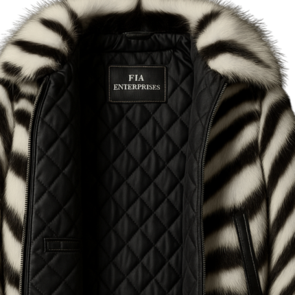 Mens Zebra Print Leather Jacket
