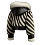 Mens Zebra Print Leather Jacket