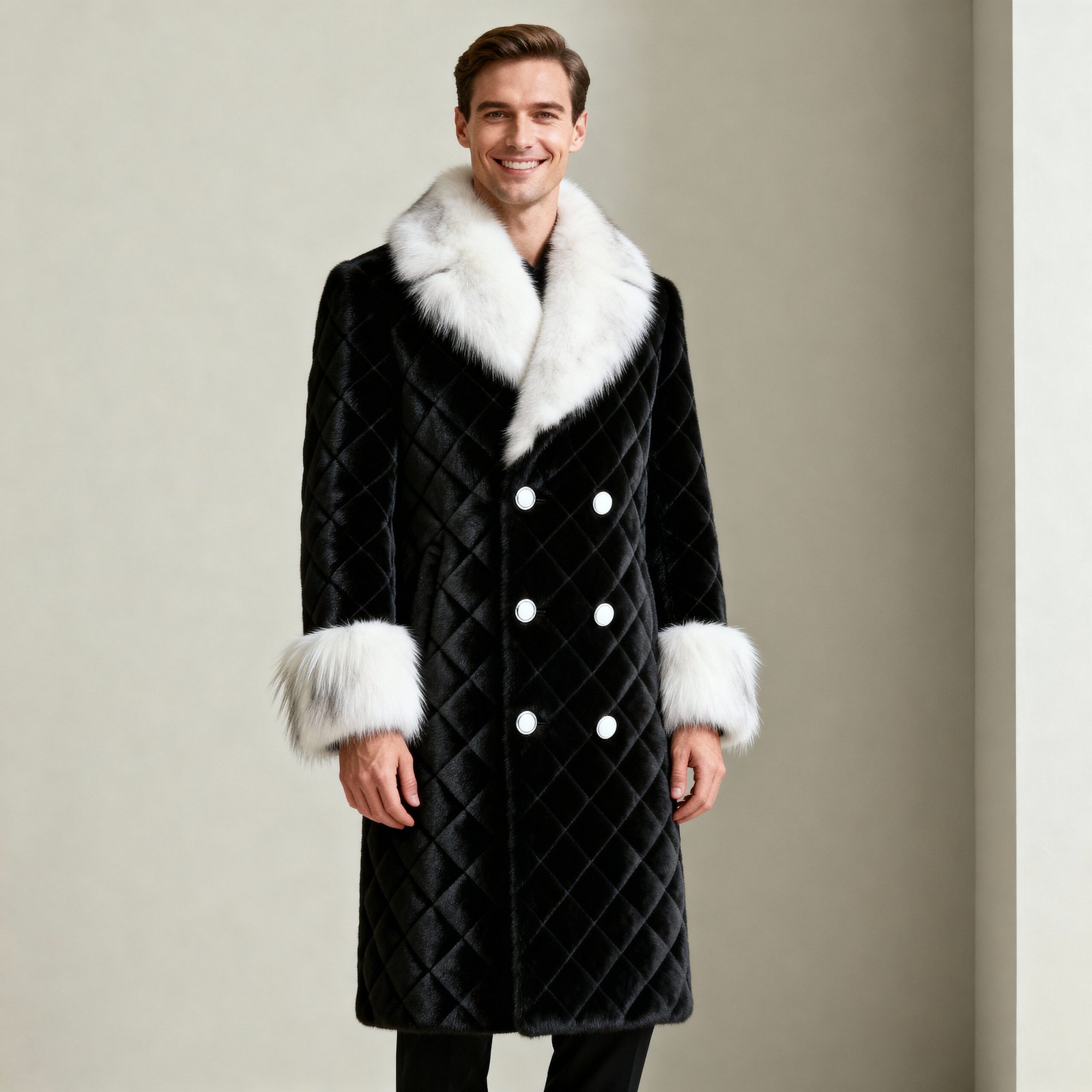 Double-Sided Mink Fur Coat for Men