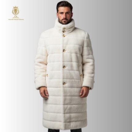 White Mink Fur Puffer Coat