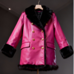 Pink Italian Leather Coat
