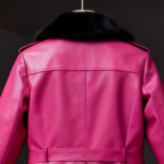 Pink Italian Leather Coat