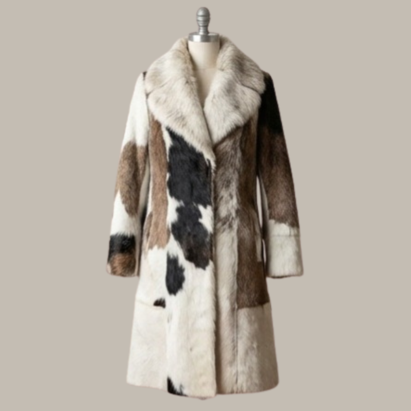 Full Hair-On Cowhide Coat for Women