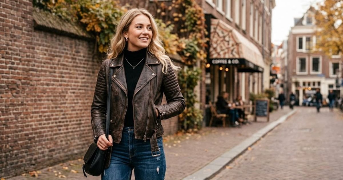 Brown Biker Jacket Women’s Stylish & Trendy Look