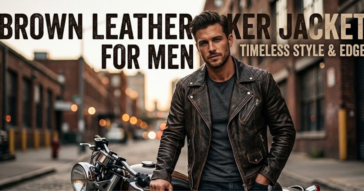 Brown Leather Biker Jacket for Men Timeless Style & Edge