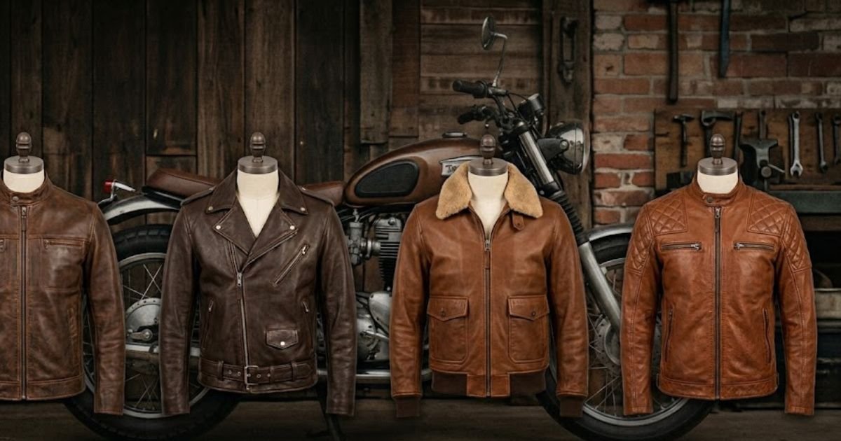 Types of Men's Brown Leather Biker Jackets
