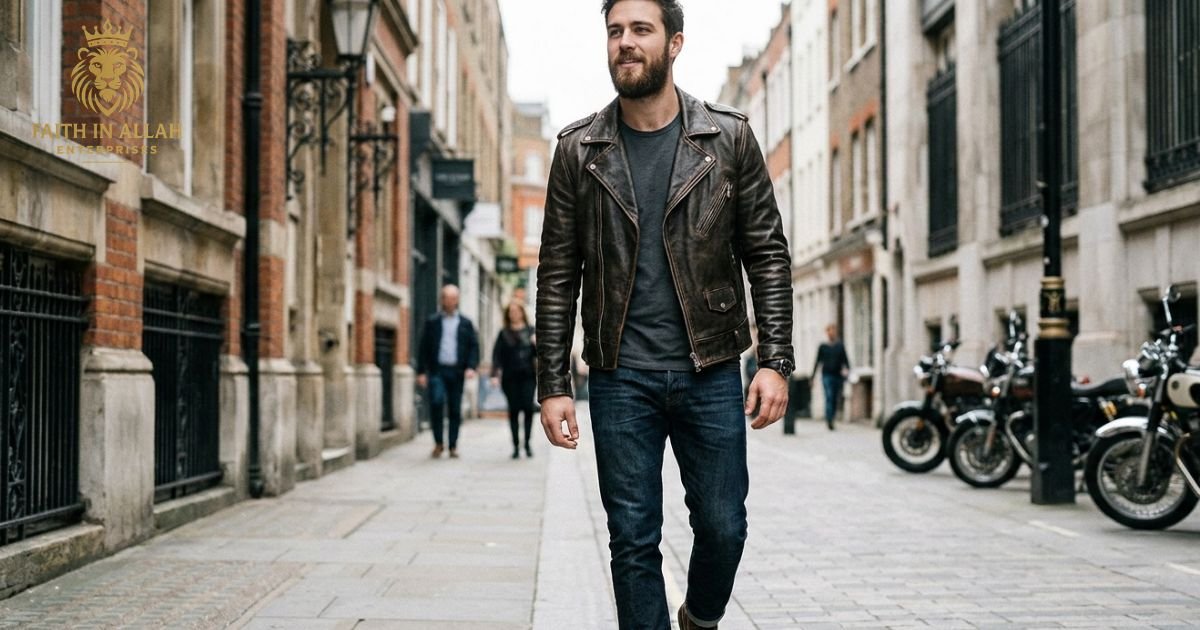 Andrew Marc Biker Jacket Stylish Leather for Men